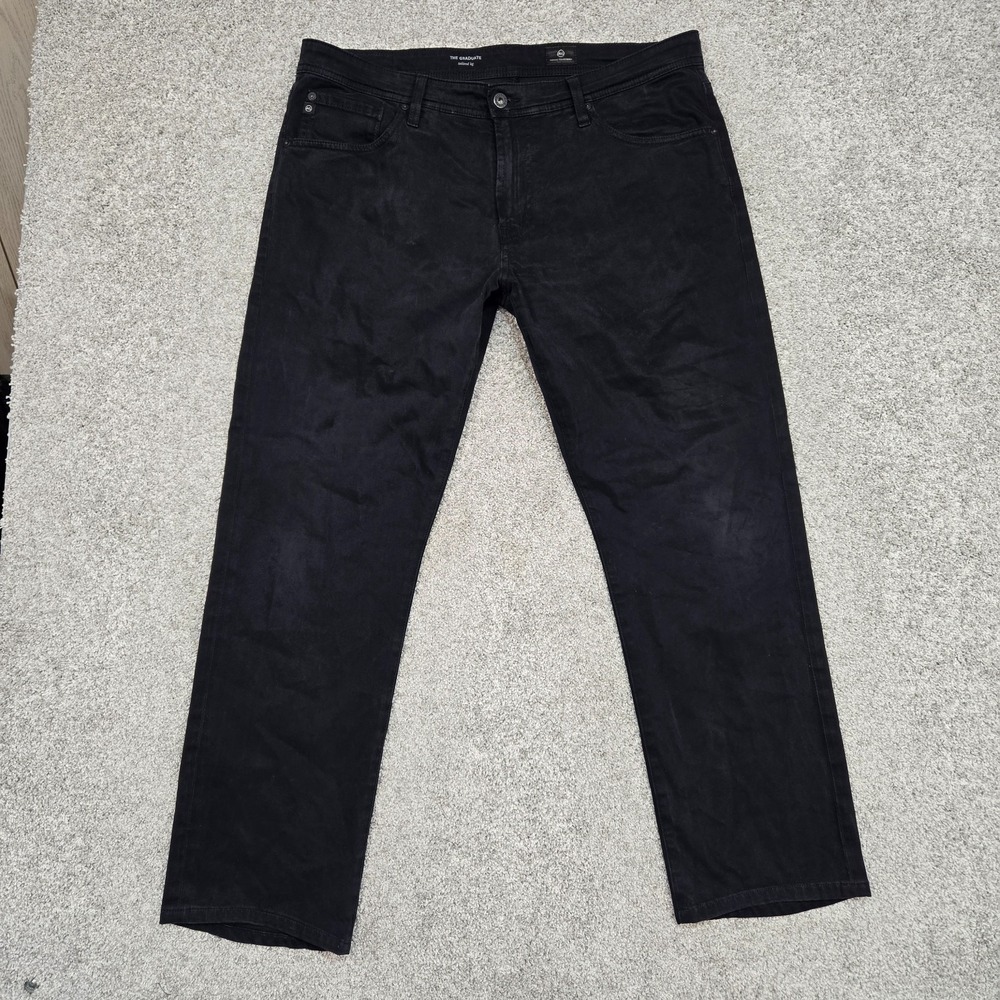 AG Adriano Goldschmied Jeans Mens 36x32 (fit‎ 37x30) The Graduate Tailored Black
